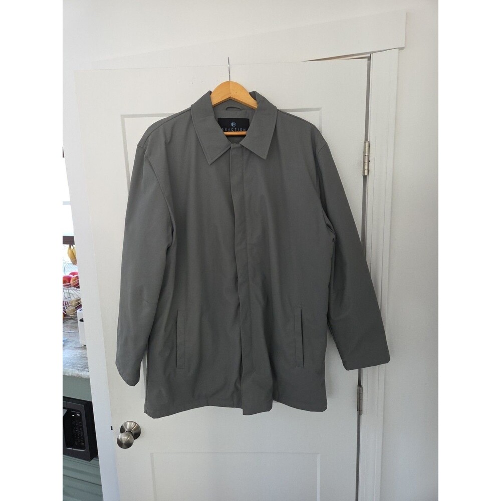 #85 Kenneth Cole Reaction Men's large gray light lined coat jacket